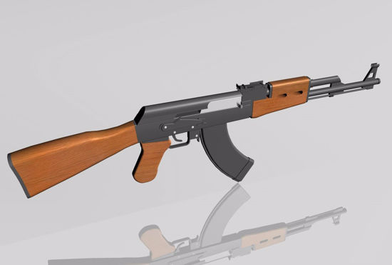 Picture of AK-47 Rifle Weapon Model FBX Format