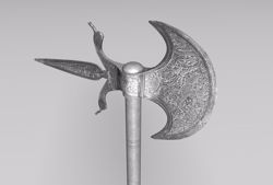 Medieval Battle Axe Weapon Model FBX Format