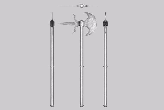 Picture of Medieval Battle Axe Weapon Model FBX Format