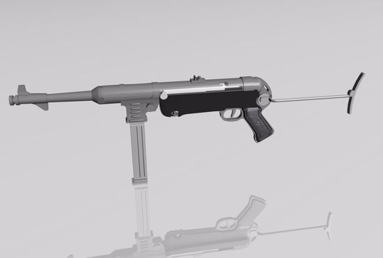 Picture of MP-40 Submachine Gun Weapon Model FBX Format