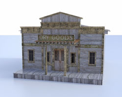 Old West Dry Goods Building Model FBX Format