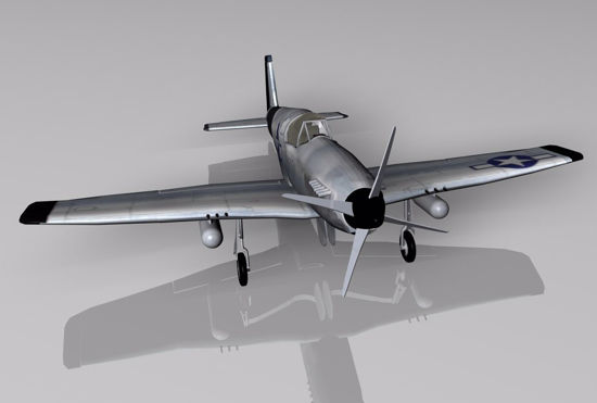 Picture of P-51 Mustang Fighter Plane Model FBX Format