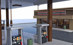 Convenience Store and Parking Lot Scene Poser Format