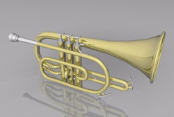 Cornet Musical Instrument Model FBX Format