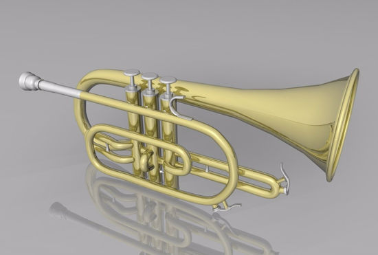Picture of Cornet Musical Instrument Model FBX Format
