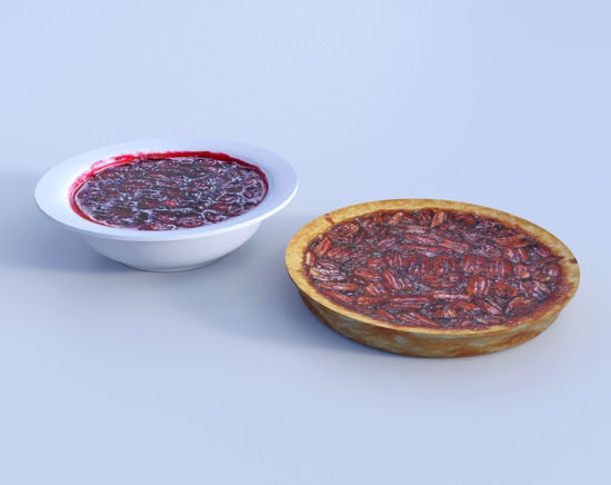 Picture of Cranberry Sauce and Pecan Pie Models Poser Format