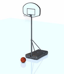 Portable Basketball Goal and Basketball Models Poser Format
