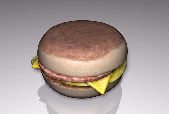 Picture of English Muffin Sandwich Food Model FBX Format