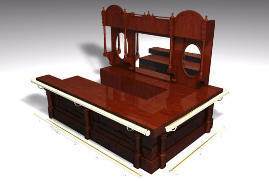 Picture of Saloon Bar and Back Furniture Model FBX Format