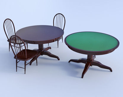 Picture of Saloon Tables and Chair Models Poser Format