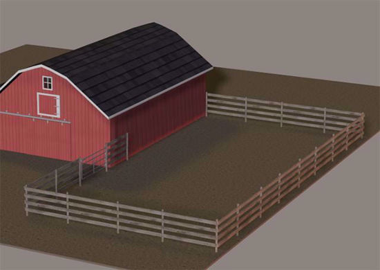 Picture of Fenced Farm Paddock Model Poser Format