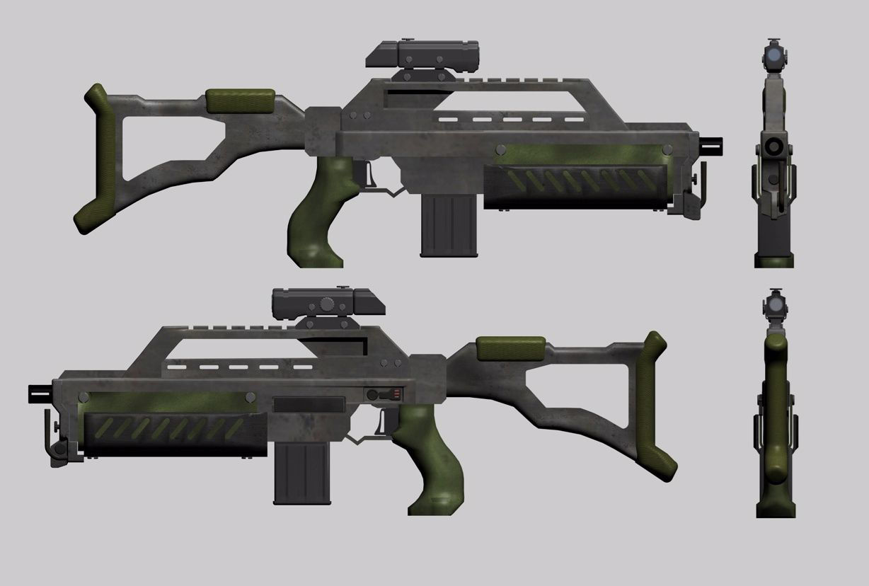 Sci-Fi Rifle Weapon Model FBX Format 3D sci-fi and space moPoserWorld ...