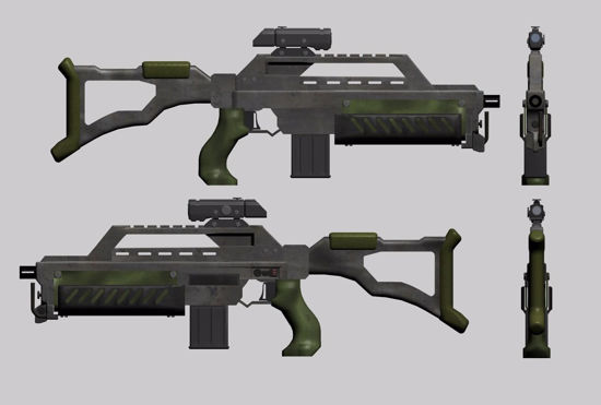 Picture of Sci-Fi Rifle Weapon Model FBX Format
