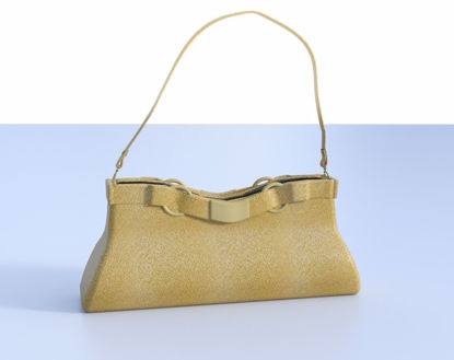 Picture of Gold Fabric Fashion Purse Model Poser Format