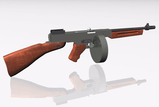 Picture of Thomspon Submachine Gun Model FBX Format