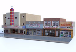 Large City Street and Buildings Scene Poser Format