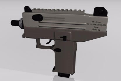 Picture of Uzi Machine Gun Model FBX Format