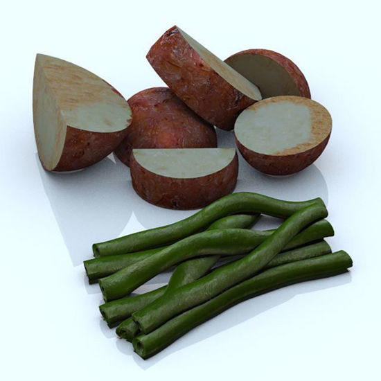 Picture of Vegetable Portions Model Set 1 Poser Format