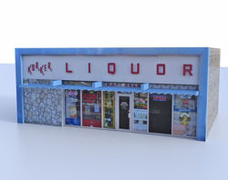 Liquor Store Building Model FBX Format