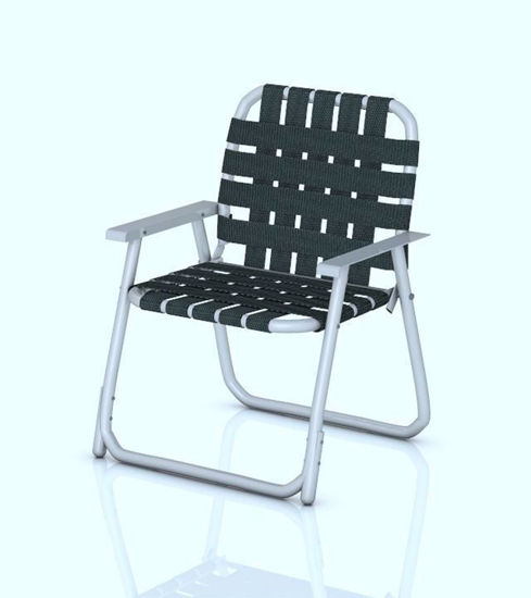 Picture of Vintage Webbed Lawn Chair Model Poser Format
