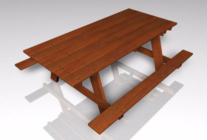 Picture of Wooden Picnic Table Furniture Model FBX Format