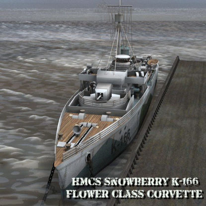 Picture of HMCS Snowberry Corvette - warship figure for Poser