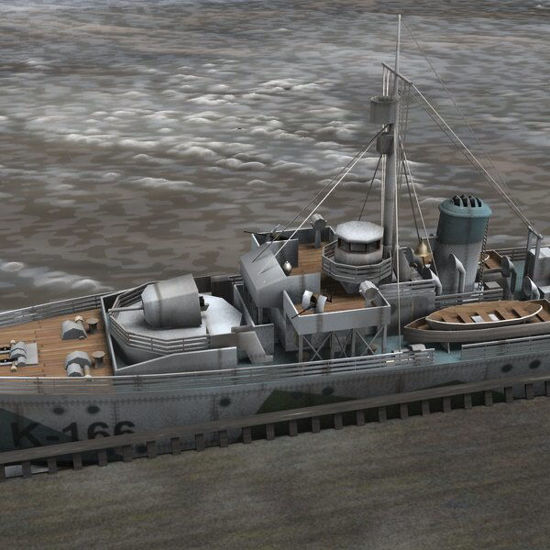 Picture of HMCS Snowberry Corvette - warship figure for Poser