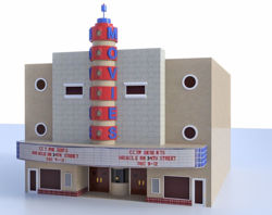 Old Movie Theater Building Model FBX Format