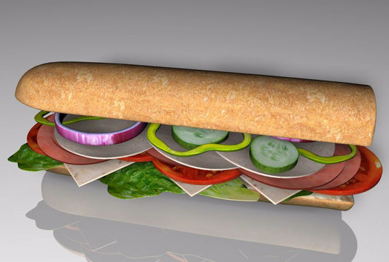 Picture of Sub Sandwich Food Model FBX Format