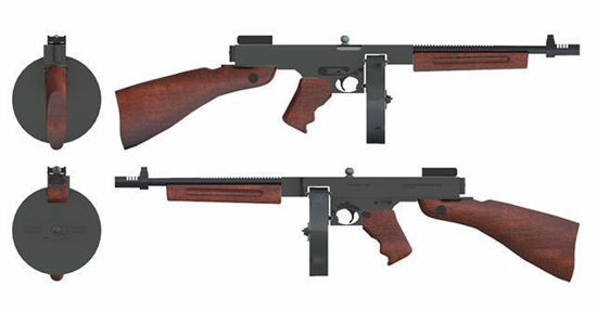 Picture of Thompson "Tommy" Sub-Machine Gun Model Poser Format