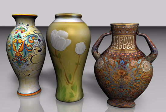 Picture of Three Vases Furniture Models FBX Format