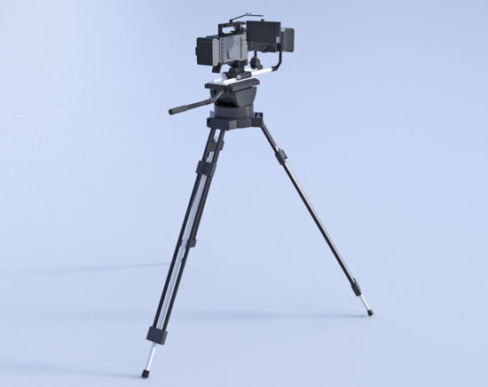 Picture of Tripod Mounted Movie Camera Model Poser Format