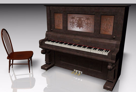 Picture of Upright Piano Furniture Model FBX Format