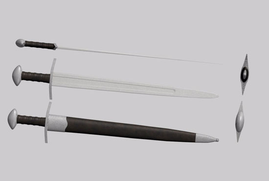 Picture of Viking Ulfberht Sword Weapon Model FBX Format