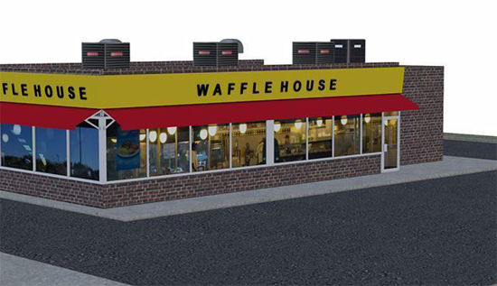 Picture of Waffle Restaurant and Parking Lot Environment Poser Format