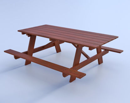 Picture of Wooden Picnic Table Model Poser Format