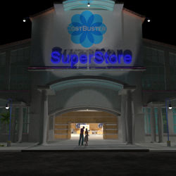 SuperStore Shopping Plaza - complete shopping center construction kit & scene for Poser