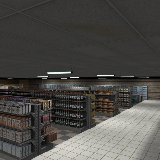 SuperStore Grocery Shelf Stock (Prop Set for Poser) shown in SuperStore (sold seperatly)