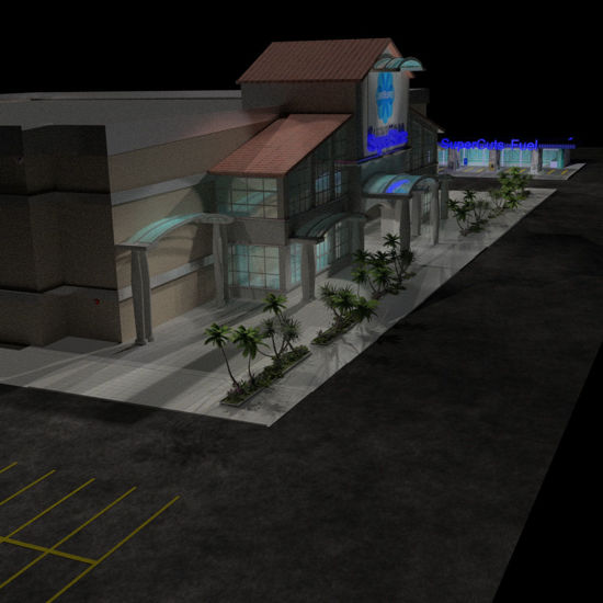 SuperStore (Prop Set for Poser) with all optional SuperStore Plaza Prop Sets loaded
