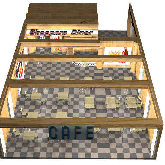 Shoppers Diner Cafe (Prop Set for Poser)