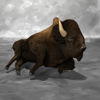 A bedding 3D Bison figure (Buffalo) for Poser by PoserWorld rendered in FireFly