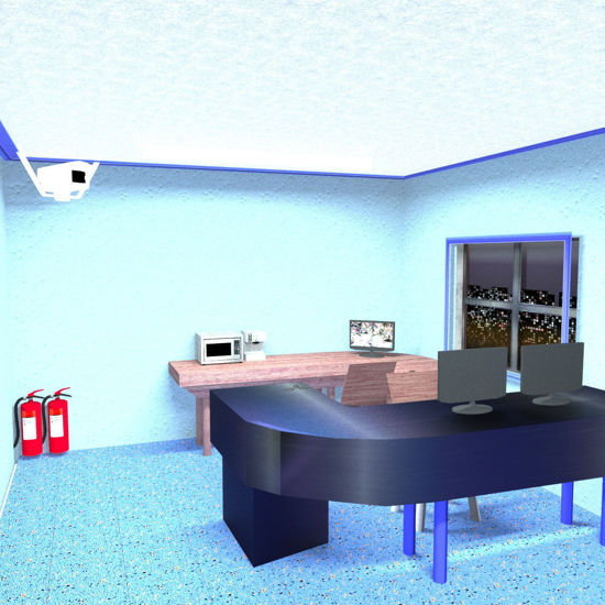 Security Office & Parking Lot Set (Figure Set for Poser)