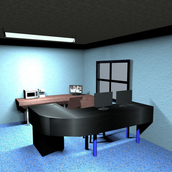 Security Office & Parking Lot Set (Figure Set for Poser)