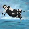 Cattle jumping  pose rendered in Poser Superfly