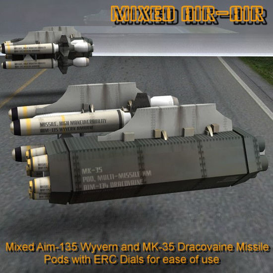 AVF-35-J Wildhog Weapons Add-On Set (for Poser) 3d mecha model by The Schell