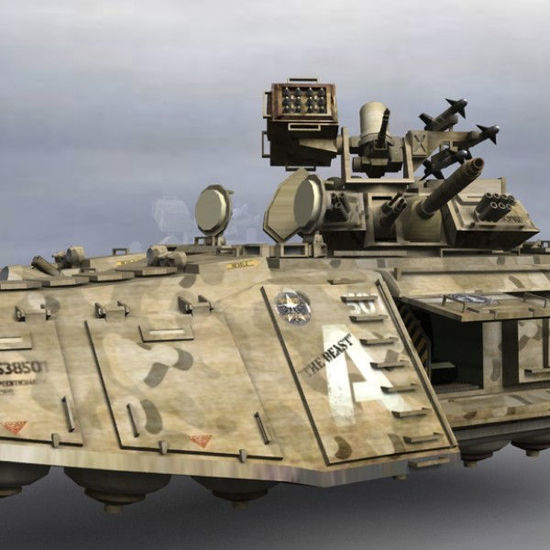 Dire Wolf MLMBT futuristic hover tank spacecraft figure for Poser