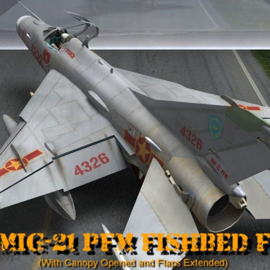 MiG-21 PFM Fishbed F 3d Jet Fighter Aircraft figure for Poser