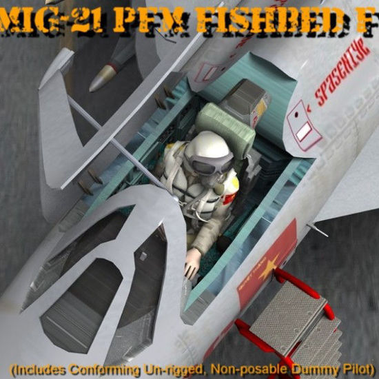 MiG-21 PFM Fishbed F 3d Jet Fighter Aircraft figure for Poser