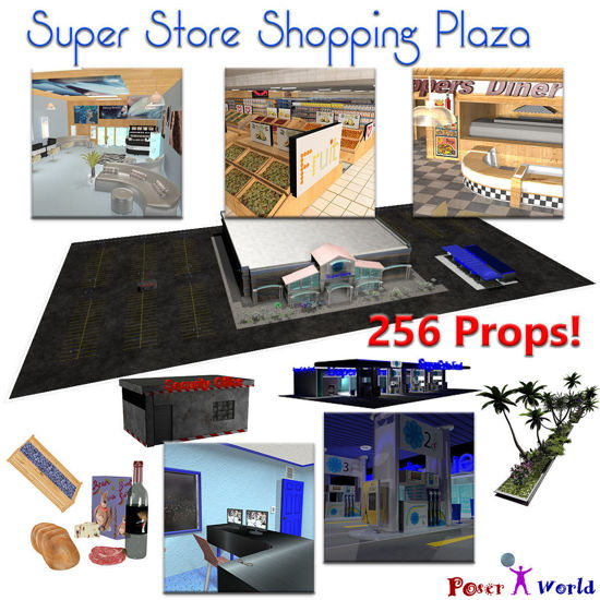 SuperStore Shopping Plaza for Poser 3D Software