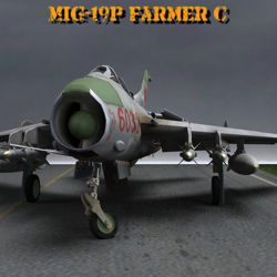 MiG-19 C "Farmer" - Russian built jet fighter aircraft figure for Poser